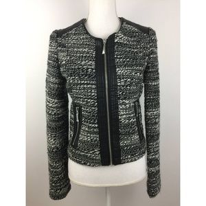 Black / White Tweed Fashion Fully lined Jacket , S